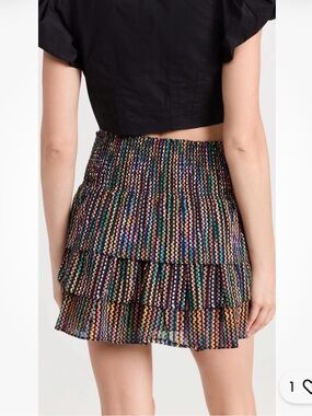 Ramy Brook • Striped Raquel tiered mini Skirt size XS
